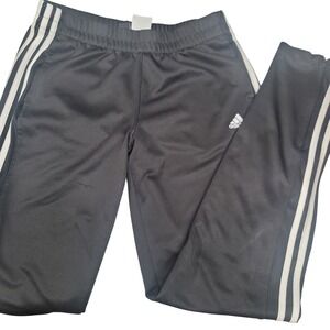 Adidas Womens Tiro Track Pants Black White Striped Tapered Ankle Zip Size Medium